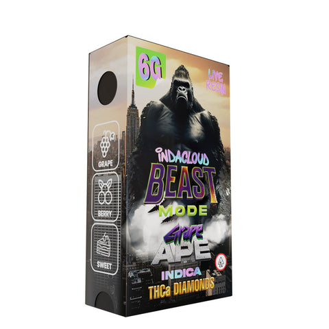 Indacloud Beast Mode Delta Live Resin THCa Disposable  - Grape Ape (Indica)