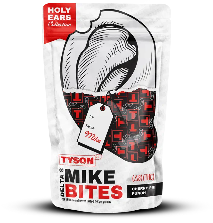 Tyson 2.0 – Mike Bites – Holy Ears Collection – Delta 8 Gummies 20ct Pouch 500mg – Cherry Pie Punch 
