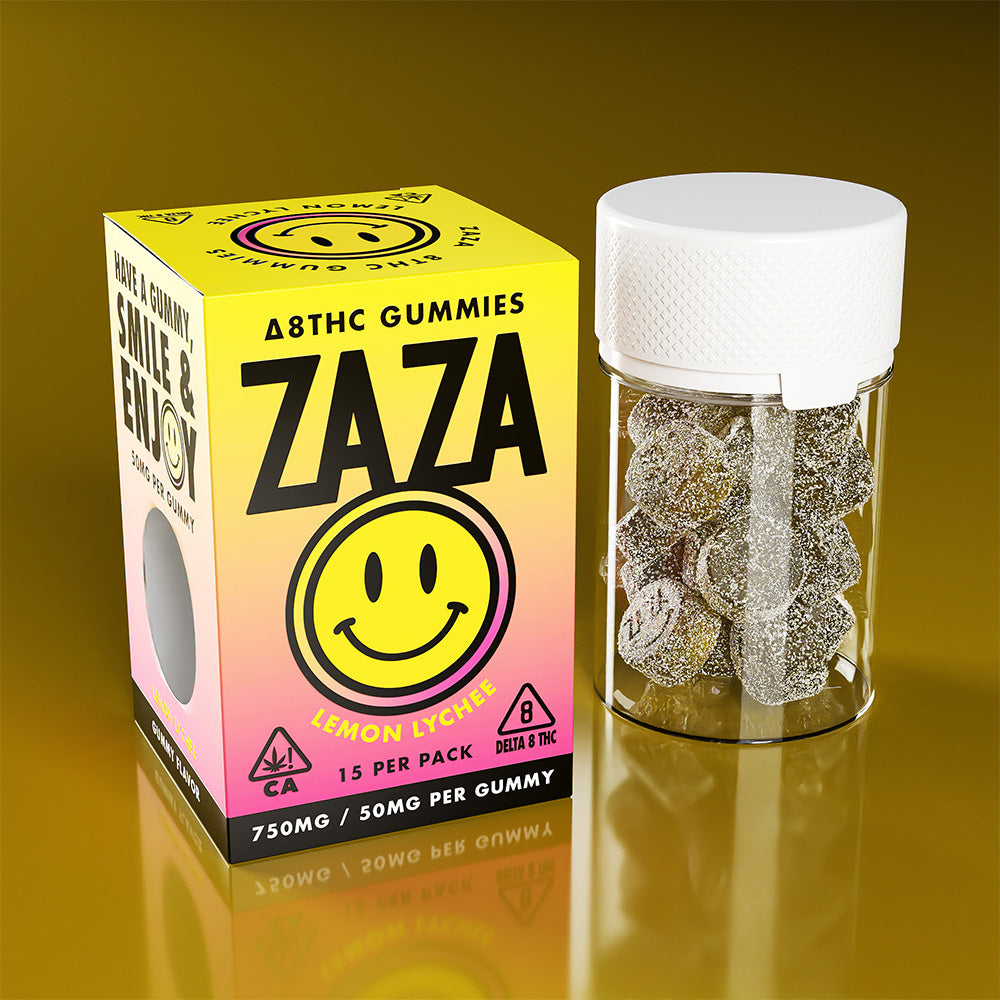 ZAZA Delta 8 THC 750mg Gummies - 15ct Jar -  Lemon Lychee