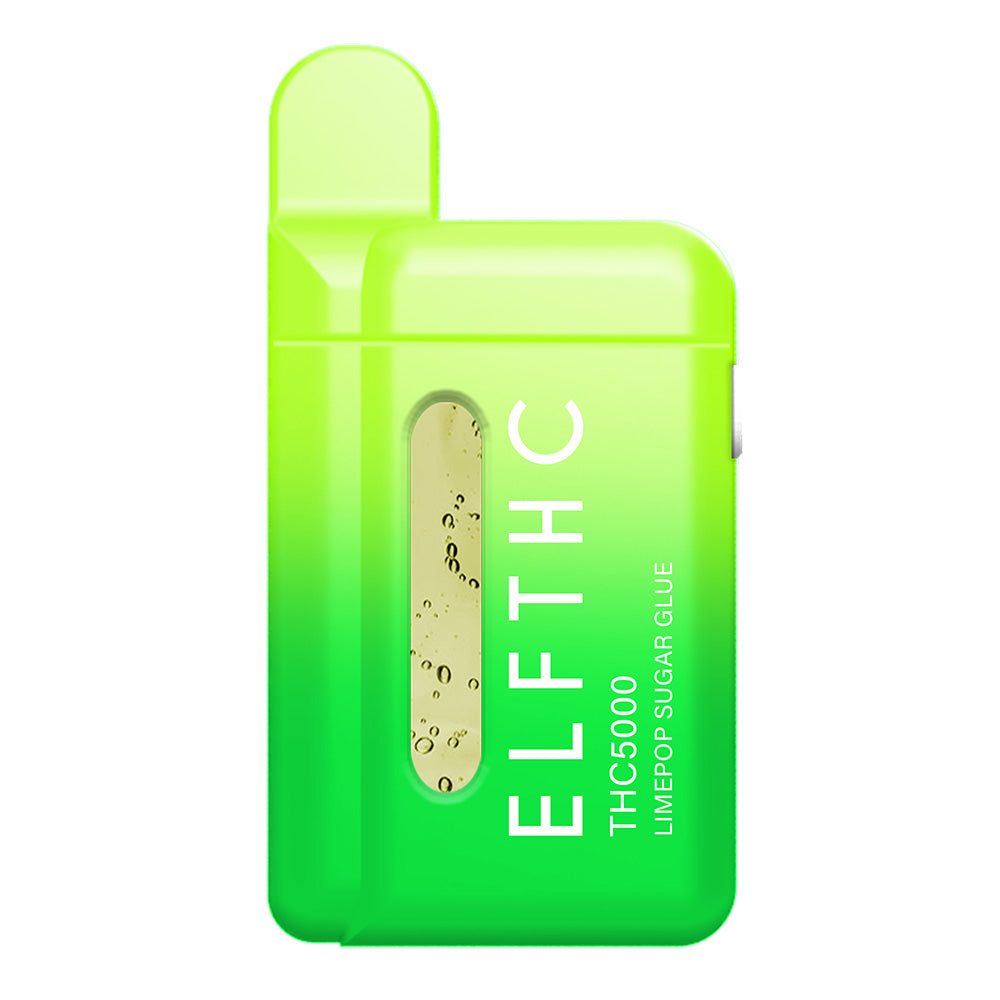 ELFTHC Noldor Blend D8 + THCP + THCB + THCV + THCH 380mAh Rechargeable Vape Disposable 5000MG THC - Limepop Sugar Glue (Hybrid/Sativa)