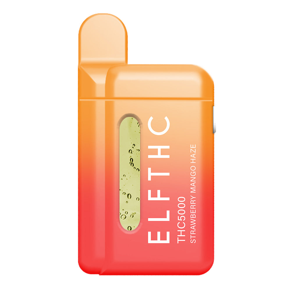 ELFTHC Noldor Blend D8 + THCP + THCB + THCV + THCH 380mAh Rechargeable Vape Disposable 5000MG THC - Strawberry Mango Haze (Hybrid/Sativa)