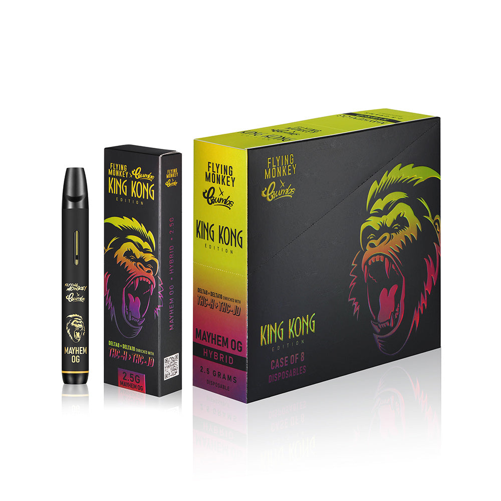 Flying Monkey x Crumbs King Kong Edition Delta8 + Delta10 Enriched With THC-H + THC-JD 2.5G Disposable Vape - Mayhem OG 