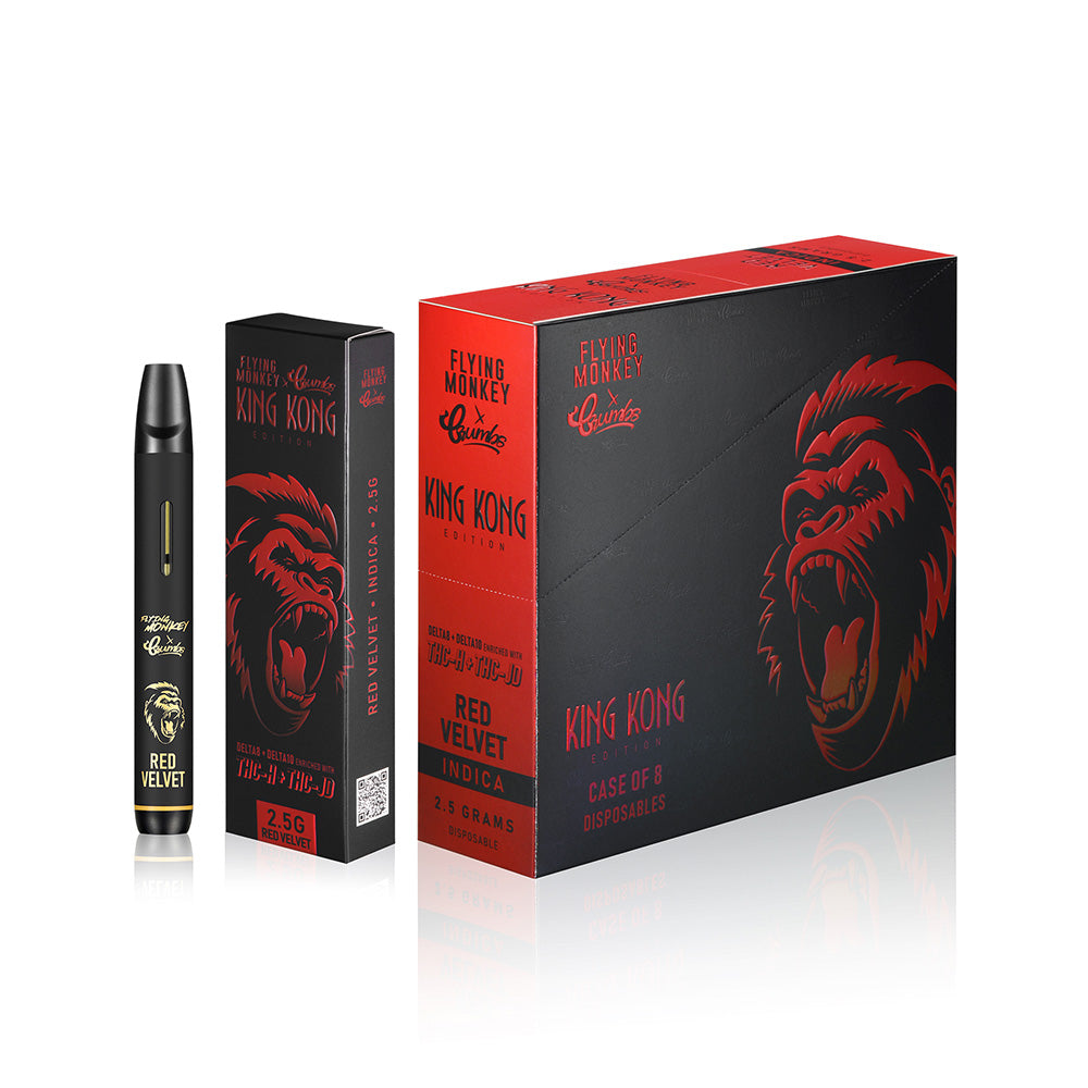Flying Monkey x Crumbs King Kong Edition Delta8 + Delta10 Enriched With THC-H + THC-JD 2.5G Disposable Vape - Red Velvet 