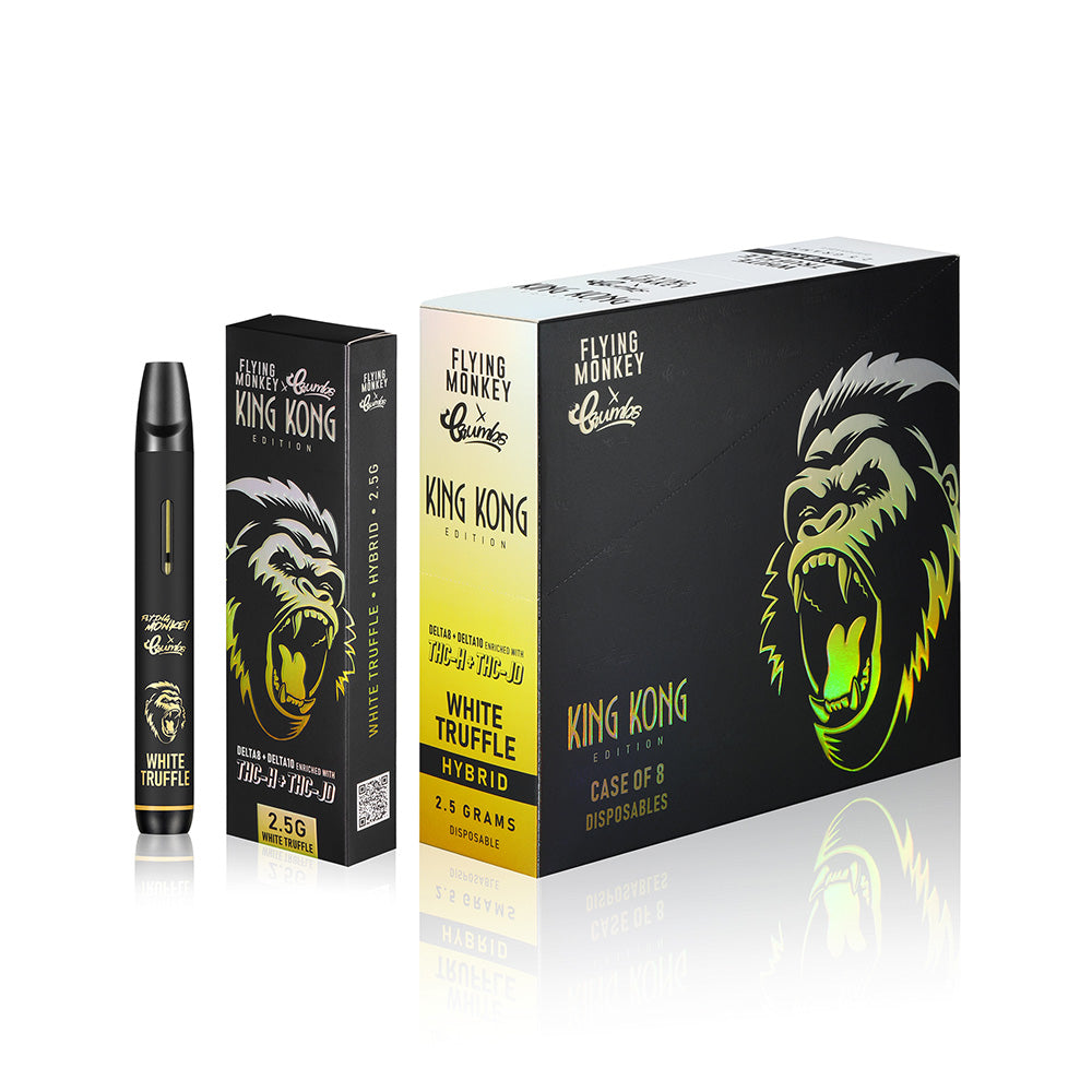 Flying Monkey x Crumbs King Kong Edition Delta8 + Delta10 Enriched With THC-H + THC-JD 2.5G Disposable Vape - White Truffle