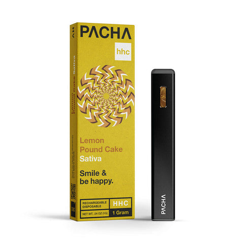 PACHA 1G HHC Rechargeable Disposable Vape 1ML by PACHAMAMA - Lemon Pound Cake (Sativa)