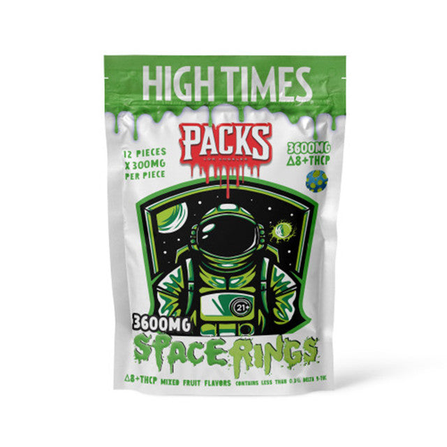 HIGH TIMES x PACKS 3600MG D8 + THCP Space Rings Gummies - Mixed Fruit 