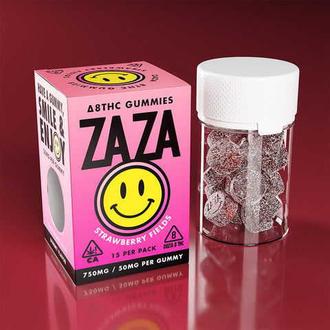 ZAZA Delta 8 THC 750mg Gummies - 15ct Jar - Strawberry Fields