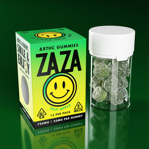 ZAZA Delta 8 THC 750mg Gummies - 15ct Jar - Fuji Apple