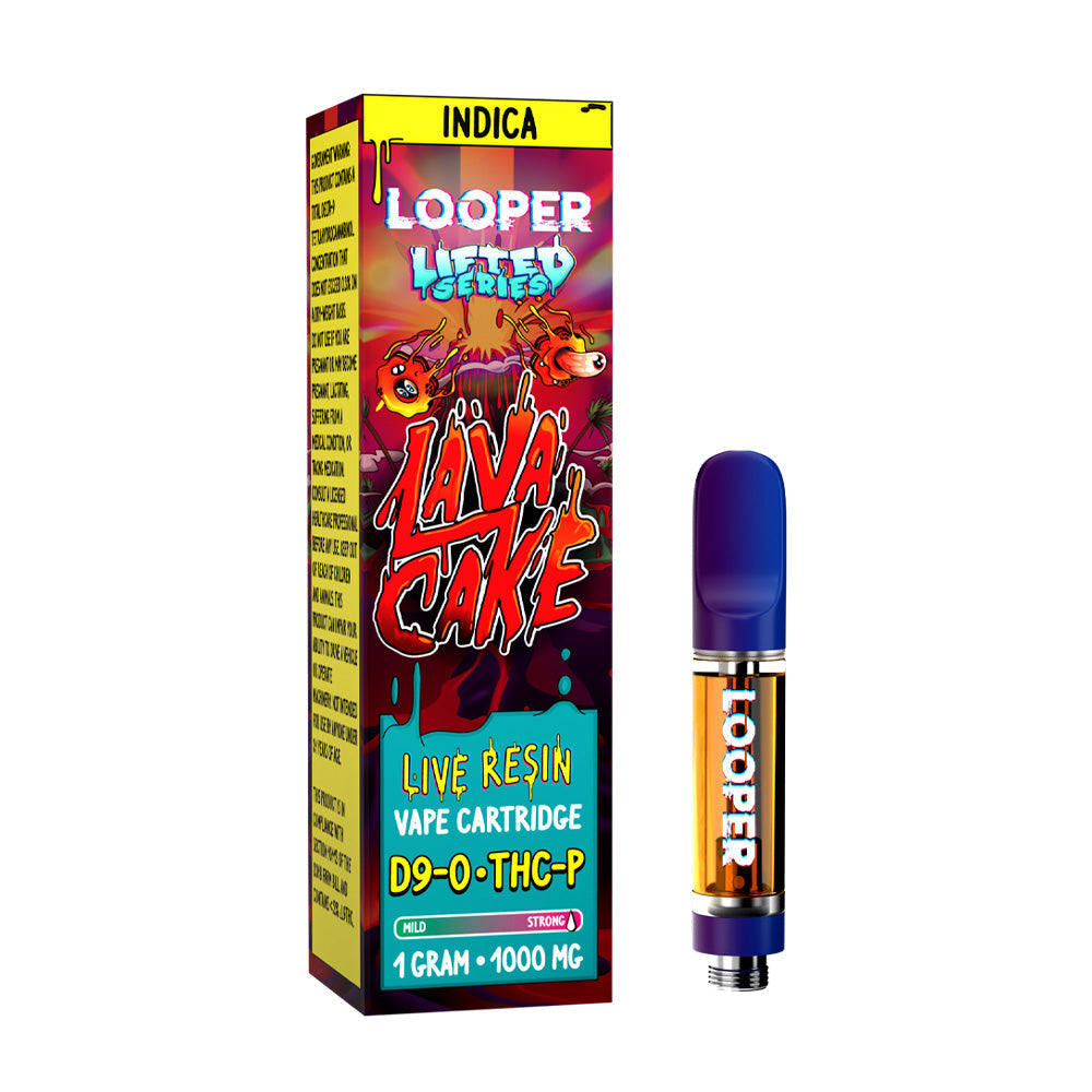 Looper Lifted Series 1000MG Live Resin D9-O + THC-P Vape Cartridge 1G - Lava Cake 