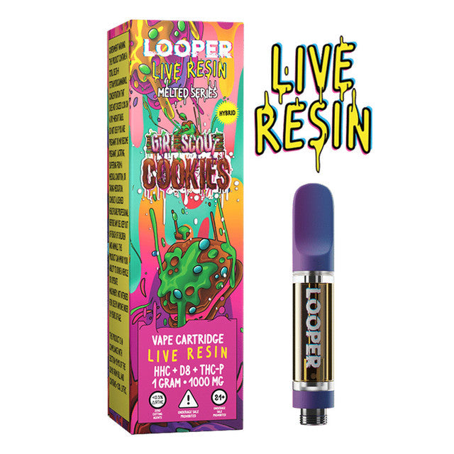 Looper Live Resin Melted Series 1000MG HHC + D8 + THC-P Vape Cartridge 1G