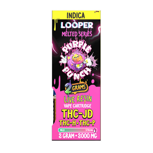 Looper Melted Series 2000MG Live Resin THC-JD + THC-H + THC-P Vape Cartridge 2 - Purple Punch (Indica)