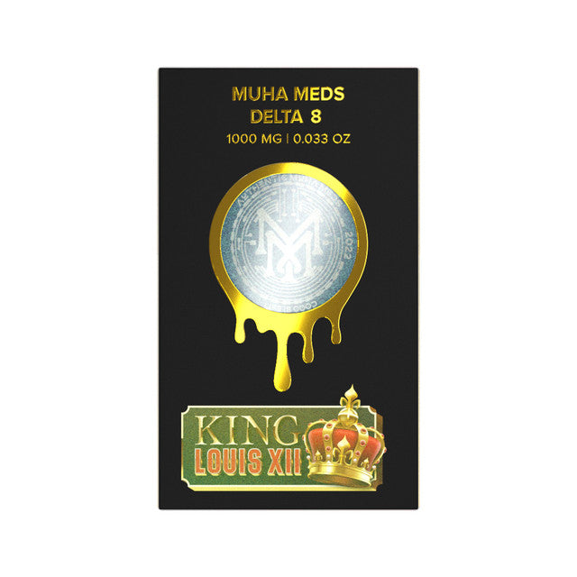 Muha Meds 1000MG Delta 8 Premium Extract Vape Cartridge 1G - King Louis XII (Indica) 
