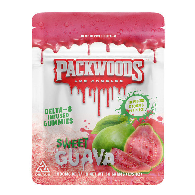 Packwoods 1000MG Delta 8 Gummies - 10ct Pouch - Sweet Guava
