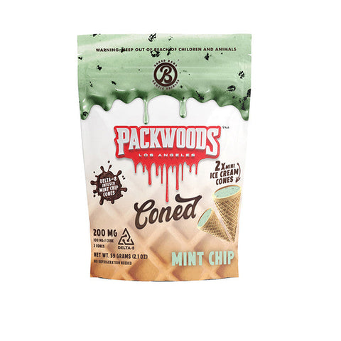 Packwoods x Baked Bags Exotic Edibles Coned 200MG Delta-8 Ice Cream Cone - Mint Chip 