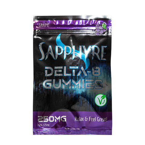 Sapphyre 250MG Delta-8 Infused Gummies - 10 ct Pouch - Grape 