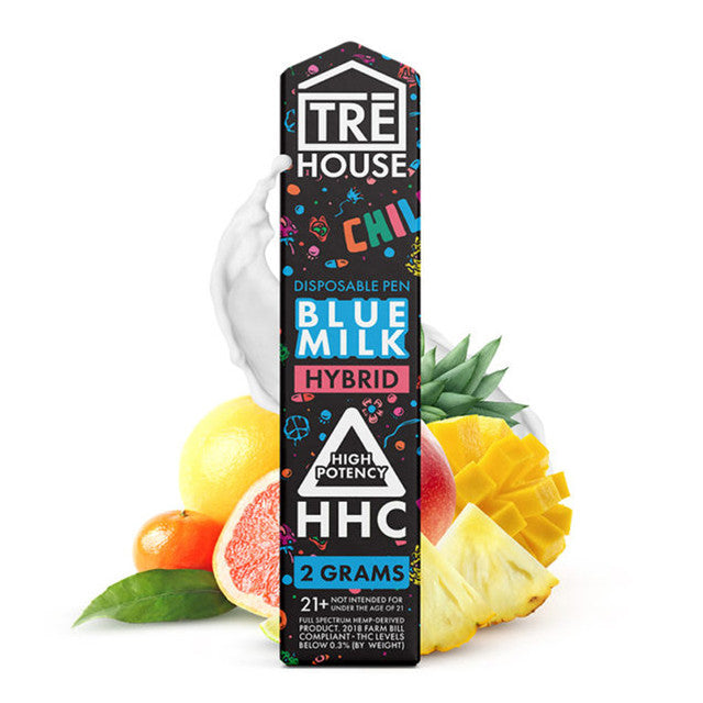 TRE House 2G High Potency HHC Rechargeable Disposable Vape Pen - Blue Milk 