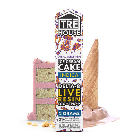 TRE House 2G Live Resin D8 + D10 + THC-P Rechargeable Disposable Vape Pen - Ice Cream Cake 