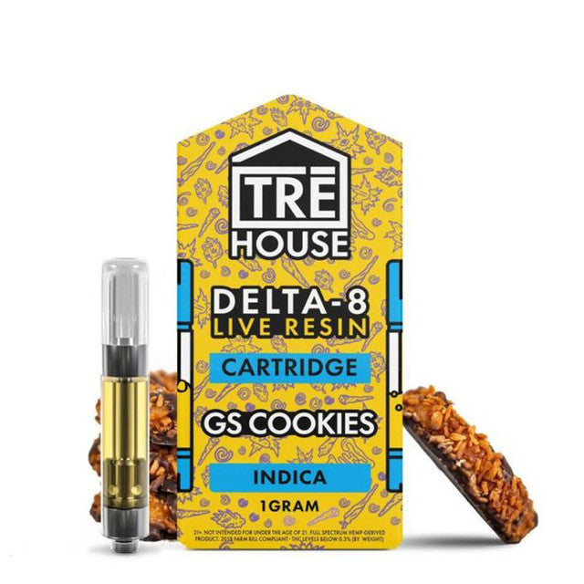 TRE House 907MG Delta 8 Live Resin Vape Cartridge 1G - GS Cookies 
