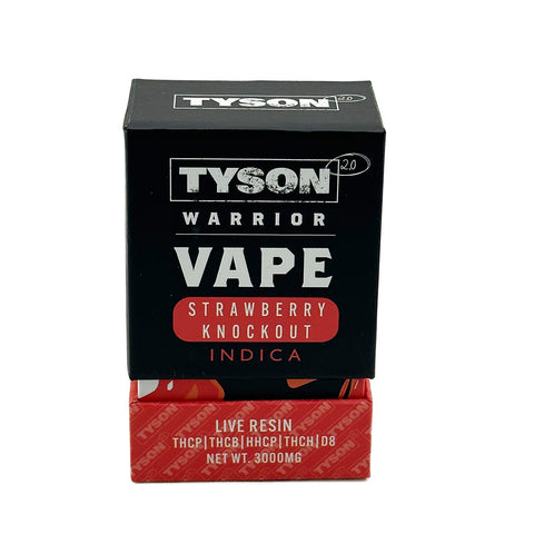 TYSON 2.0 WARRIOR Live Resin 3G (THCP + THCB + HHCP + THCH + D8) Disposable Vape - Strawberry Knockout 