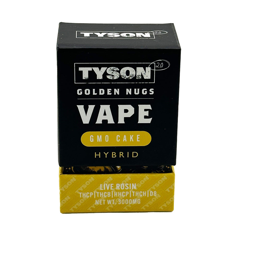 TYSON 2.0 GOLDEN NUGS Live Rosin 3G (THCP + THCB + HHCP + THCH + D8) Disposable Vape - GMO Cake 