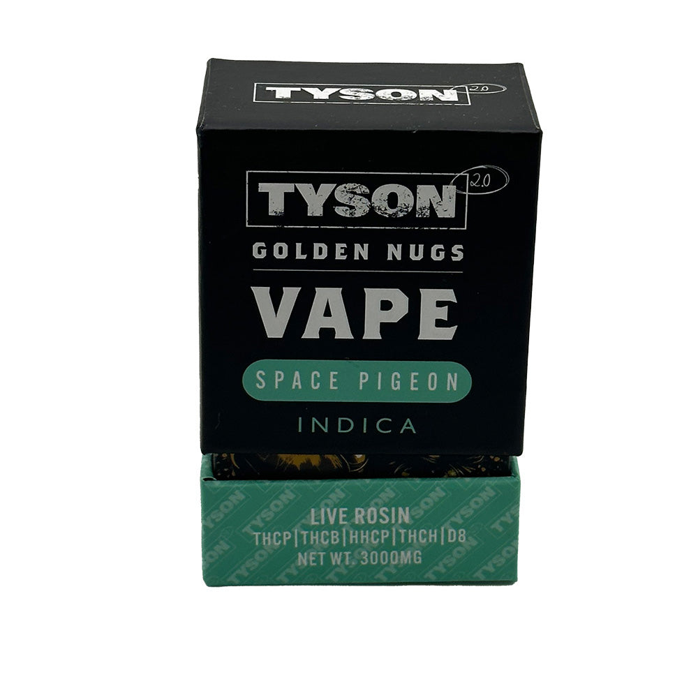 TYSON 2.0 GOLDEN NUGS Live Rosin 3G (THCP + THCB + HHCP + THCH + D8) Disposable Vape - Space Pigeon 