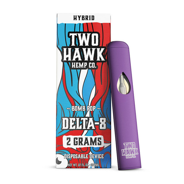 Two Hawk Hemp Co. 2G Delta-8 Dual Air Flow Rechargeable Disposable Device 2ML - Bomb Pop