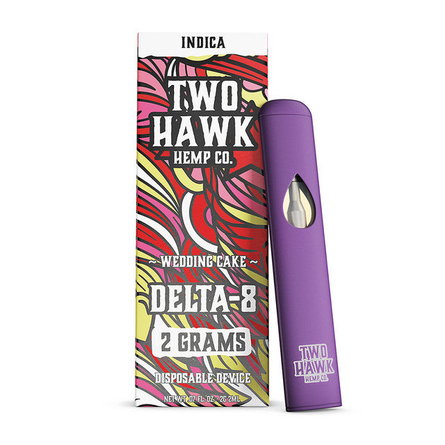 Two Hawk Hemp Co. 2G Delta-8 Dual Air Flow Rechargeable Disposable Device 2ML - Wedding Cake 