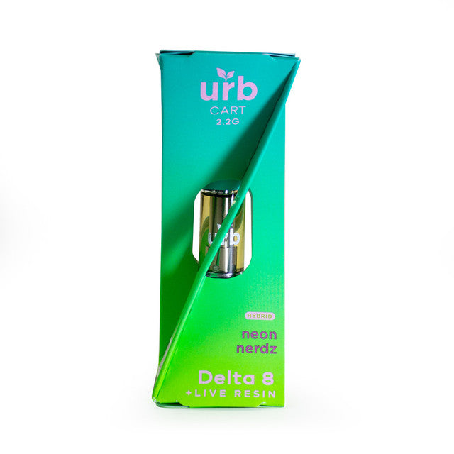 Urb 2.2G Delta 8 Flash Frozen Cultivar + Live Resin Vape Cartridge - Neon Nerdz (Hybrid)