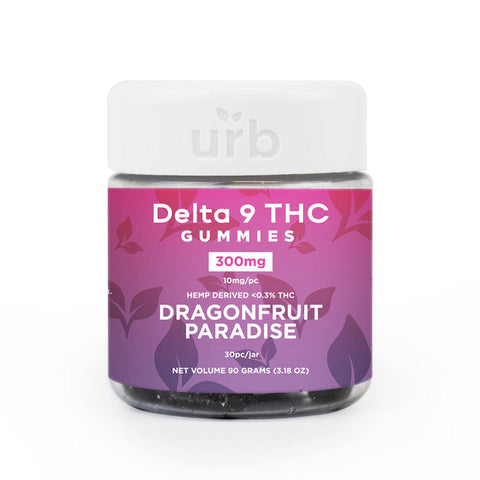 Urb 300MG Delta 9 THC Hemp Derived Gummies - 30ct Jar - Dragonfruit Paradise
