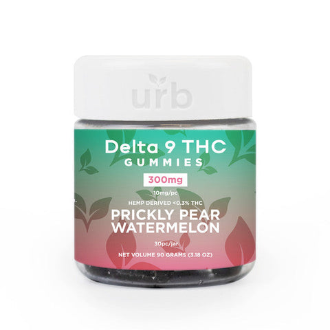 Urb 300MG Delta 9 THC Hemp Derived Gummies - 30ct Jar - Prickly Pear Watermelon