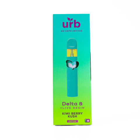 Urb 3G Delta 8 + Live Resin Disposable Vape Device - Kiwi Berry Kush 