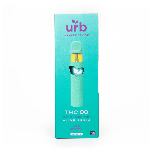 Urb 3G THC Infinity + D8 + THCH + THCJD + THCP Live Resin Disposable Vape Device - Gas Berry 