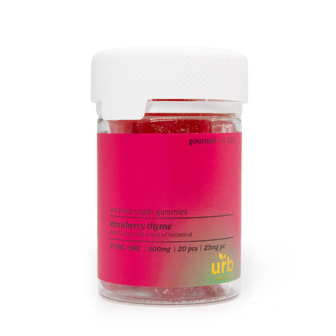 Urb 500MG Delta 9/HHC Gourmet Live Resin Vegan Gummies - Strawberry Thyme 
