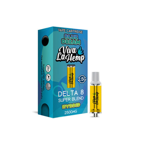 Viva La Hemp Super Blend Delta 8 Live Resin Diamonds Vape Cartridge 2500MG - Blue Dream 