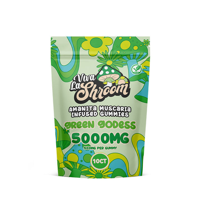 Viva La Shroom Amanita Muscaria Infused Gummies 5000MG - Green Godess (Green Apple) 