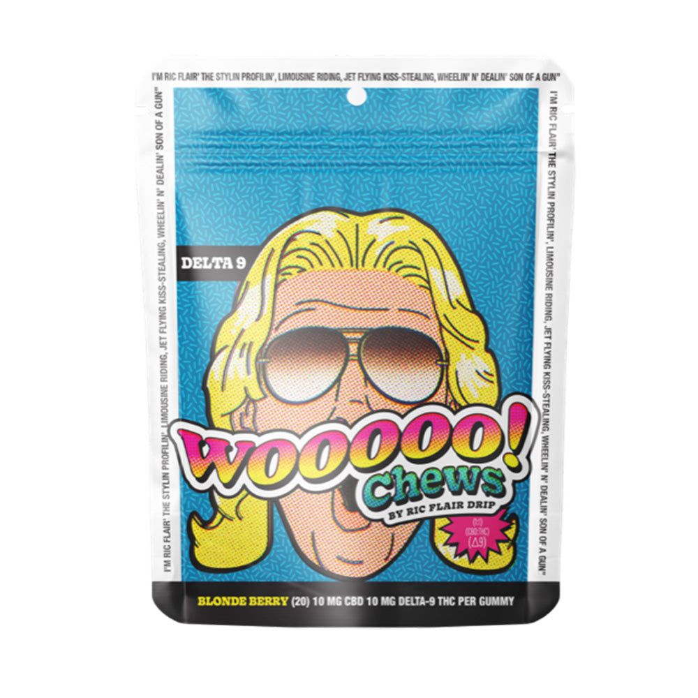 WOOOOO! Chews By RIC FLAIR Drip Delta 9 THC Gummies 400MG - 20ct Pouch - Blonde Berry 