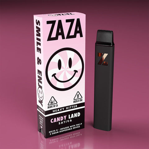 ZAZA Heavy Hitter 2G Delta 8 - Infused With THC-P Rechargeable Disposable Vape Pen -  Candy Land (Sativa)
