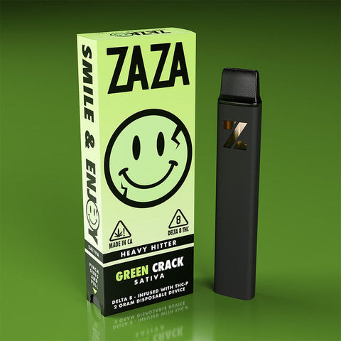 ZAZA Heavy Hitter 2G Delta 8 - Infused With THC-P Rechargeable Disposable Vape Pen -  Green Crack (Sativa)