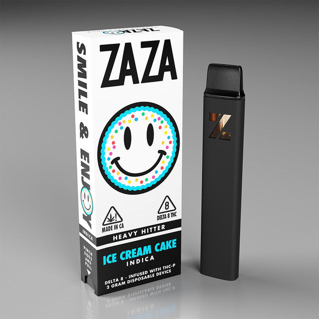 ZAZA Heavy Hitter 2G Delta 8 - Infused With THC-P Rechargeable Disposable Vape Pen -  Ice Cream Cake (Indica)