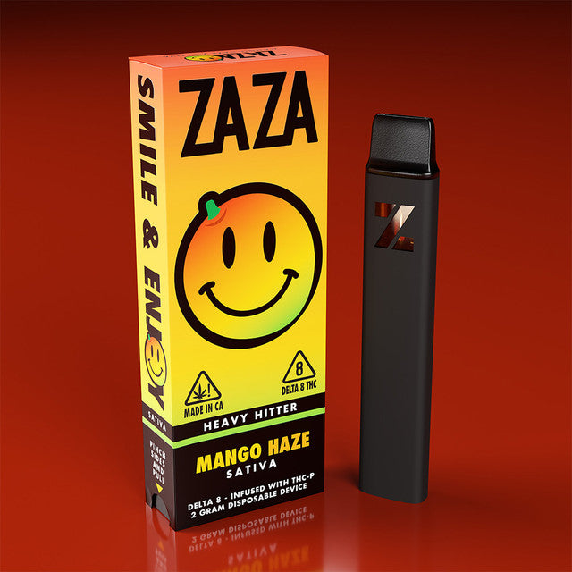 ZAZA Heavy Hitter 2G Delta 8 - Infused With THC-P Rechargeable Disposable Vape Pen - Mango Haze (Sativa) 