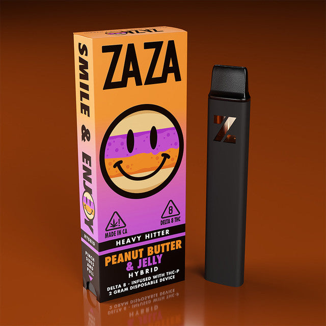 ZAZA Heavy Hitter 2G Delta 8 - Infused With THC-P Rechargeable Disposable Vape Pen -  Peanut Butter & Jelly (Hybrid)
