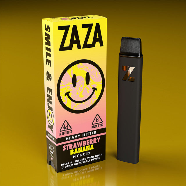 ZAZA Heavy Hitter 2G Delta 8 - Infused With THC-P Rechargeable Disposable Vape Pen -   Strawberry Banana (Hybrid)