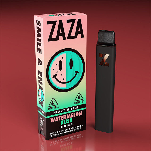 ZAZA Heavy Hitter 2G Delta 8 - Infused With THC-P Rechargeable Disposable Vape Pen - Watermelon Kush (Indica) 