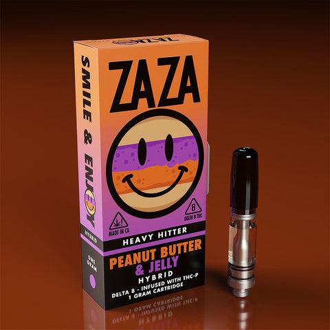 ZAZA Heavy Hitter Delta 8 - THC Infused With THC-P Vape Cartridge 1 Gram -  Peanut Butter & Jelly (Hybrid)