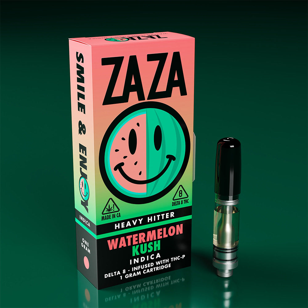 ZAZA Heavy Hitter Delta 8 - THC Infused With THC-P Vape Cartridge 1 Gram - Watermelon Kush (Indica) 