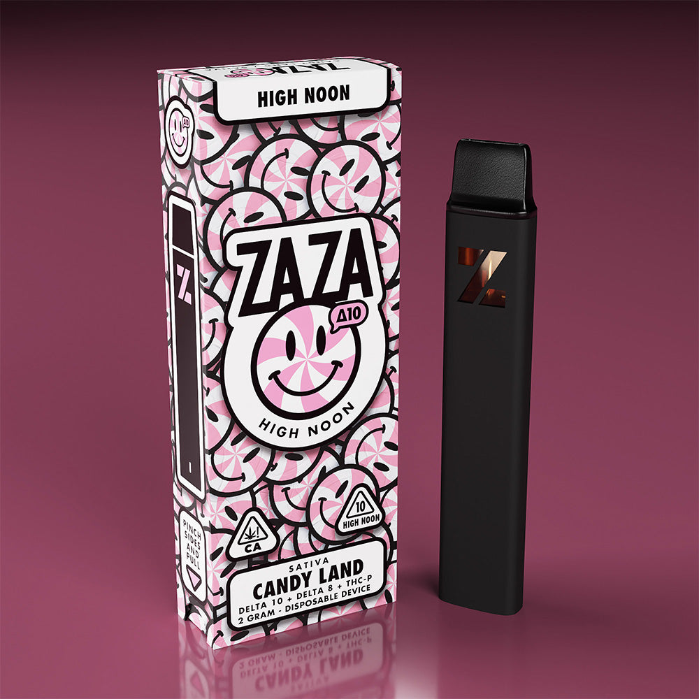 ZAZA High Noon Delta-10 + Delta-8 + THC-P Disposable Device 2G -  Candy Land (Sativa)