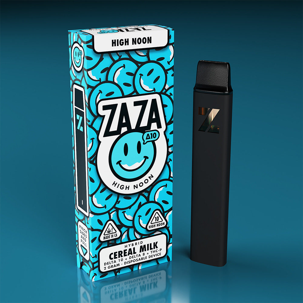 ZAZA High Noon Delta-10 + Delta-8 + THC-P Disposable Device 2G -   Cereal Milk (Hybrid)