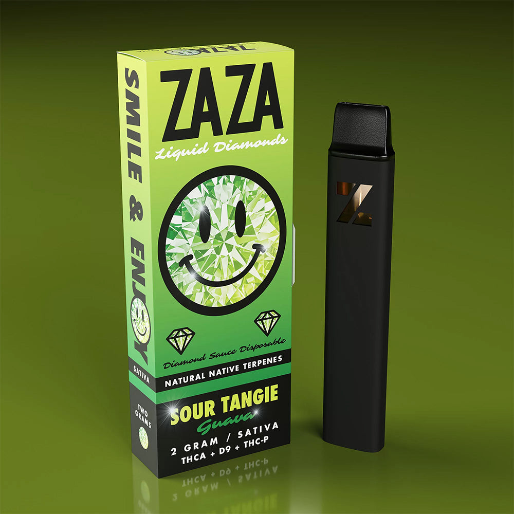 ZAZA Liquid Diamonds D9 + THCA + THC-P Disposable Vape Pen 2G - Sour Tangie Guava (Sativa)
