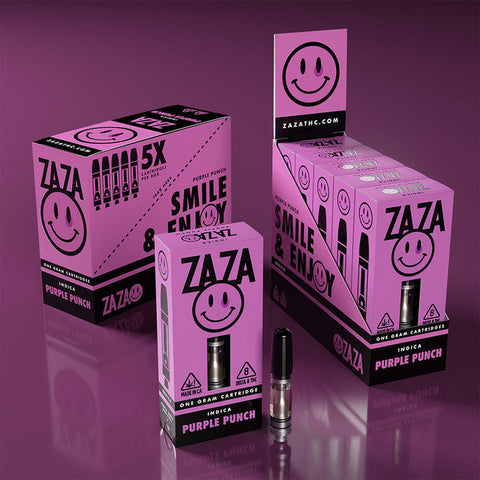 ZAZA Delta 8 510 Cartridges 1 Gram -  Purple Punch (Indica)
